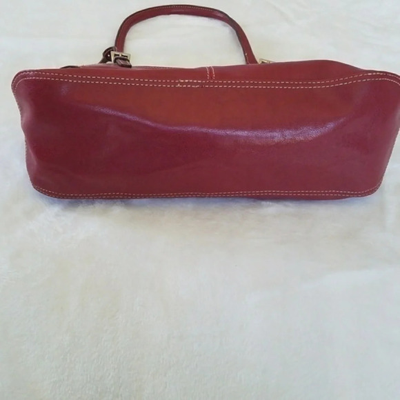 Mondani Burgundy Vegan Leather Satchel Top Handle Bag - Picture 5 of 8